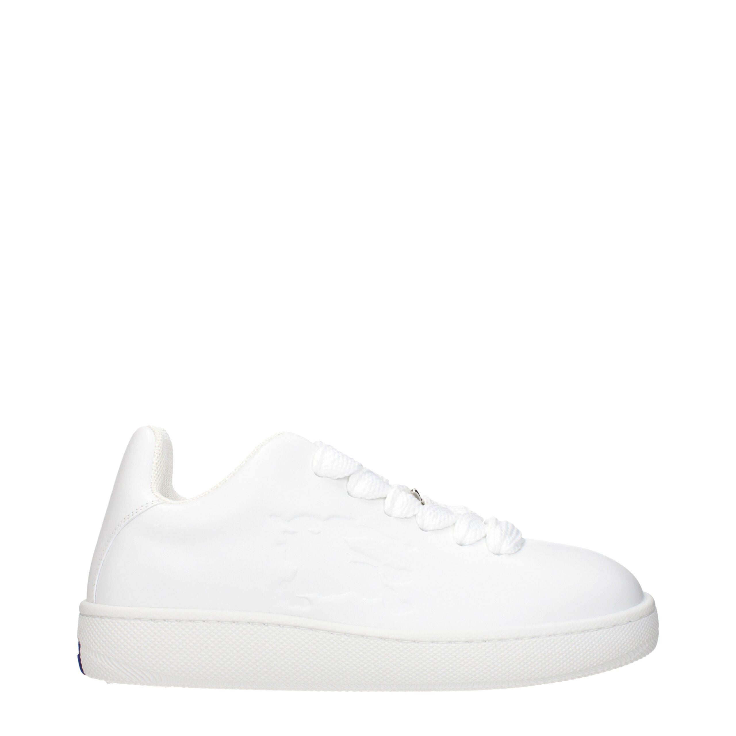 Burberry White Leather Low Top Sneakers