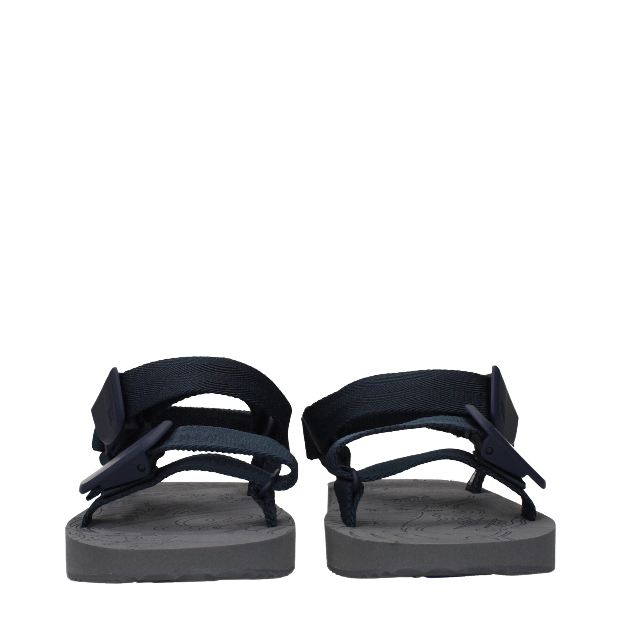 Burberry Blue Fabric Flat Sandals