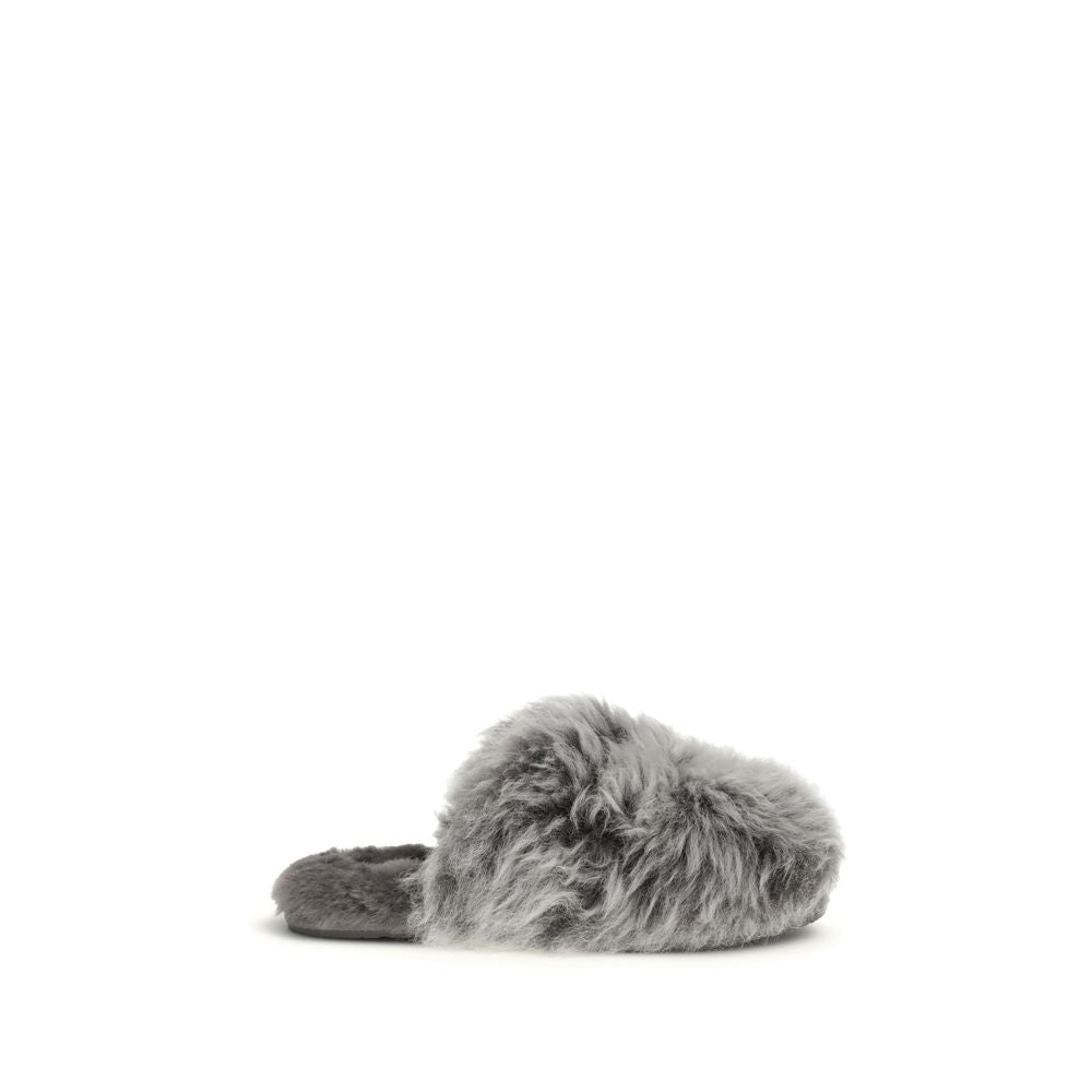 UGG Gray Leather Slippers