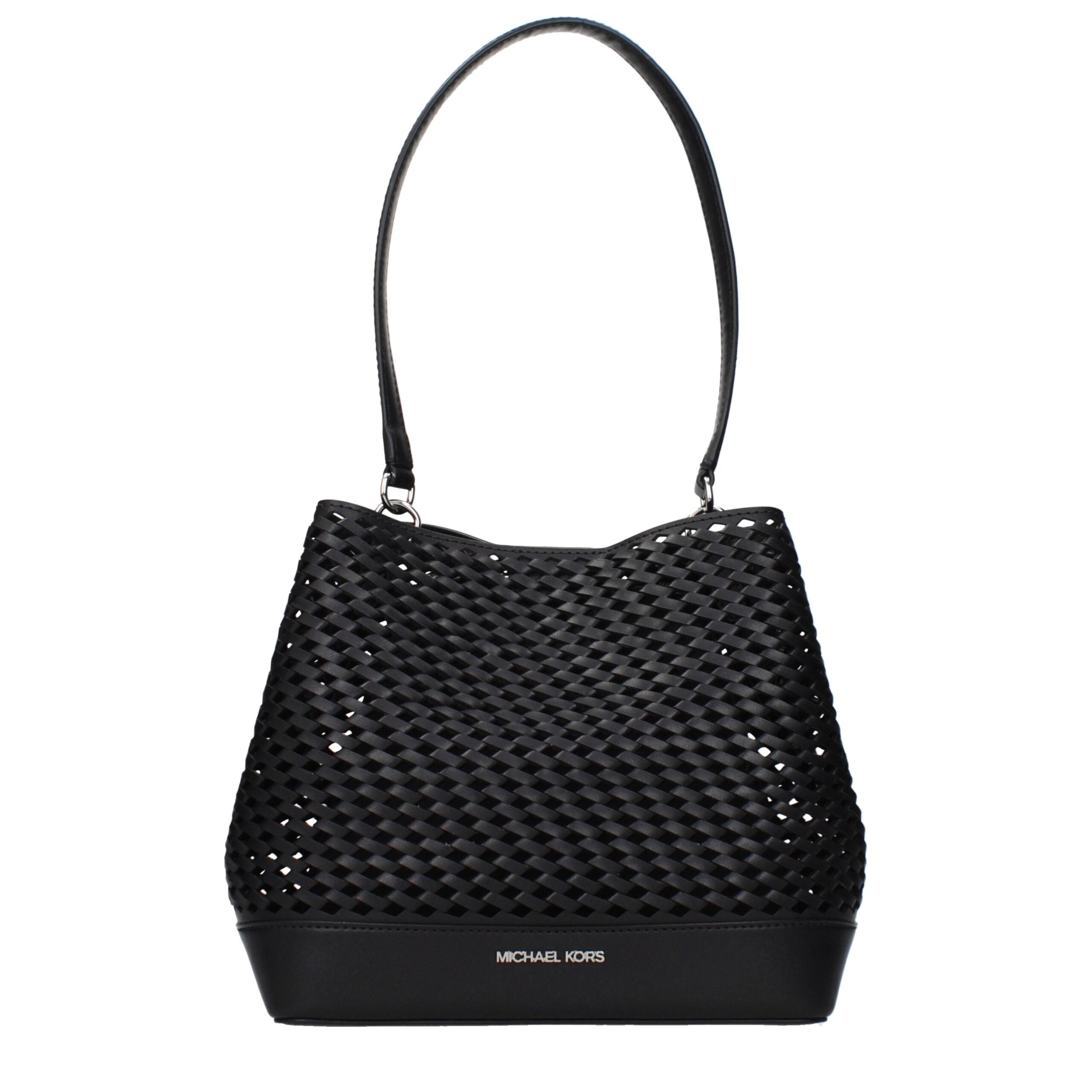 Michael Kors Black Leather Shoulder Bags