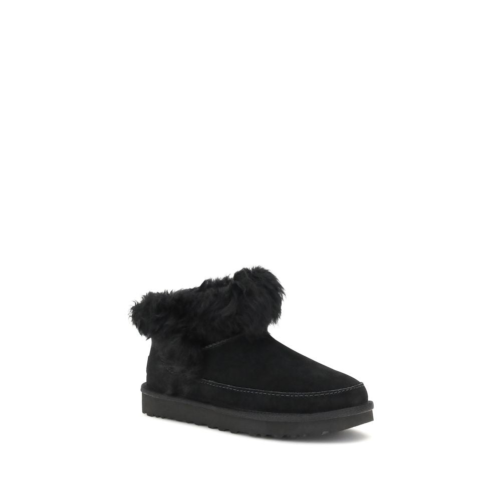 UGG Black Leather Ankle Boots